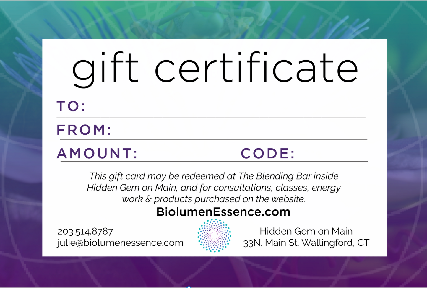 biolumenessence gift certificate